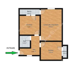 Apartament modern cu 3 camere si 2 balcoane etaj 2 zona Brana din Selimbar - foto 13
