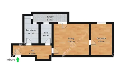 De inchiriat apartament cu 2 camere balcon etajul 1 in zona Mihai Viteazul din Sibiu - foto 6