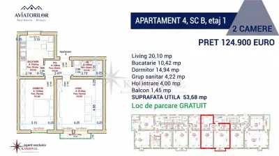 Tractorul  Nicolae Labiș | 2 camere | Etaj 1 | Parcare inclusă - foto 2