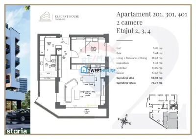Apartament 2 camere de vanzare Centru Civic - foto 3