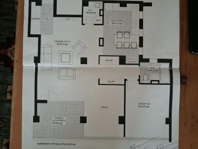3 camere cu 2 bai, 88 mp utili, etaj intermediar - foto 2