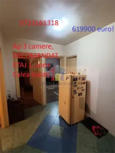 3 camere decomandat, etaj 1, 74 mp, Calea Galati - Kogalniceanu - Braila