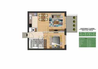 Lipovei, 2 Camere, Centrala Proprie, Clima, Etaj 3, Lift - foto 8