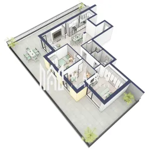 Penthouse 3 camere | Etaj 4 | Balcon 107.2 mp | Turnisor - foto 3