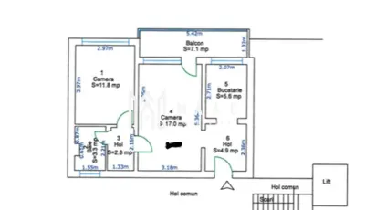 Apartament 2 camere de vânzare| Balcon | Sibiu Oștirii | Etaj Intermediar | Lift - foto 7