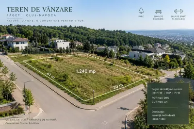 Teren 1.240 mp | Făget | Front la două străzi | Cartier nou de case și vile - Cluj-Napoca