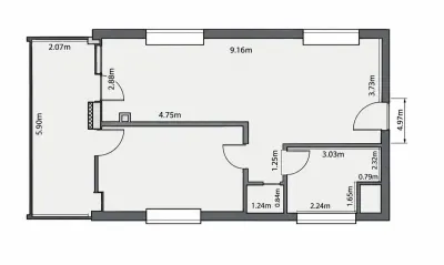 Apartament 2 camere, terasa, etaj intermediar, boxa, parcare - foto 15