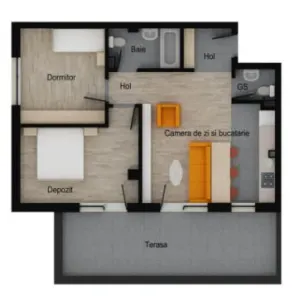 Apartament 3 camere, 2 bai, 58 mp utili, terasa 19 mp, garaj, boxa - foto 3