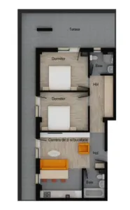 Apartament 3 camere, 2 bai, 62 mp utili, terasa 35 mp, garaj, boxa - foto 3
