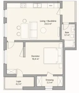 Apartament 2 camere, balcon, etaj intermediar, garaj, zona Eroilor - foto 14