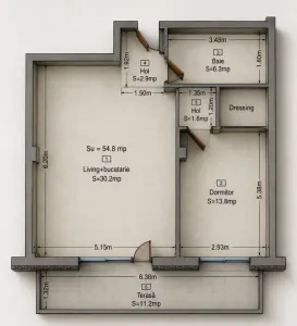Apartament 2 camere, dressing, terasa, parcare, Parcul Poligon - foto 15