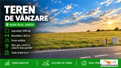 Teren Intravilan De Vanzare I Alba Iulia - Oarda I 1218mp I Toate Utilitatile I - Oarda