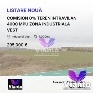 Comision 0% teren intravilan 4000 mpu zona industriala Vest - foto 2