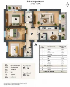 4 camere | 94,5 mp | Lunca Cetatuii | 129.000 E | Proprietar Comision 0% - foto 13