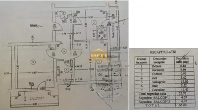 Apartament 2 camere, etaj 4, cu centrala proprie - foto 11