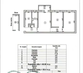 Apartament 3 camere Km 4-5,56,4 mp,cu boxa - foto 2