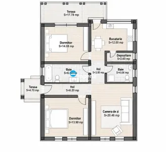 Casa 3 cam, 2 bai, 82 mp, mobilata TLT Vorovesti Miroslava - foto 3