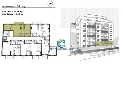 Apartament cu 3 camere spatios in bloc premium - foto 15