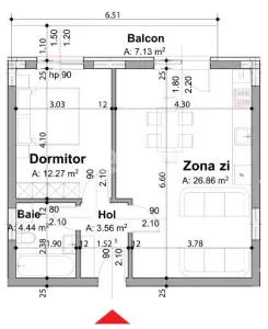 Finalizat | Apartament tip studio cu 2 camere | Arena Trivale | Etaj 1 - foto 14