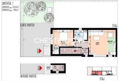 Vanzare Apartament 2 Camere cu Curte Proprie de 60 mp -Bragadiru - Bragadiru