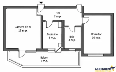 Apartament 2 camere, decomandat, balcon si parcare, Vlahuta - Florilor,  Brasov - foto 10