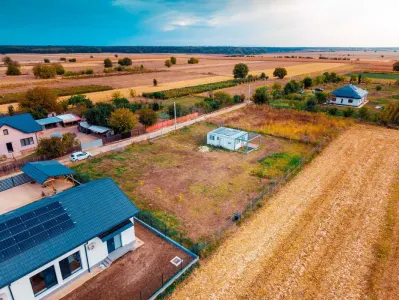 Teren intravilan 1.455 mp, 44 m deschidere, Moara Vlasiei + constructie modulara autorizata - foto 2