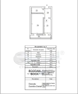 Apartament 1 camera, Galata Iasi, 42 mp, bloc nou intabulat, se accepta credit - foto 6