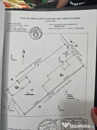 Teren + Casa, suprafata totala 367 mp, Strada Oinei, cartier Damaroaia - Bucuresti (Bucuresti-Ilfov) - Bucuresti