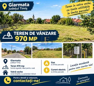 Teren Giarmata, utilitatile la limita parcelei - Giarmata