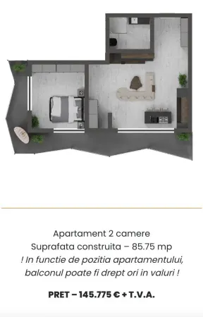 Apartament 2 camere Mamaia-Sat - poza 3