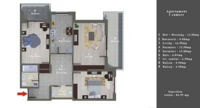 Apartament 3 camere Bragadiru - poza 8
