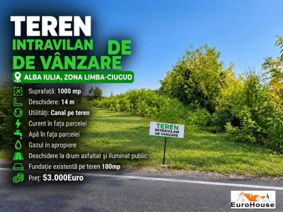 Teren Intravilan De Vanzare I Alba Iulia I 1000mp I - Ciugud