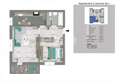Apartament 2 camere Pitești - poza 4