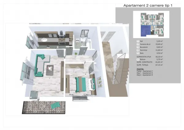 Apartament 2 camere Pitești - poza 5