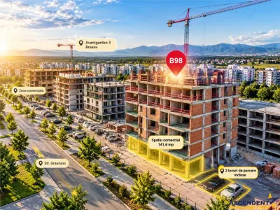 Spatiu Comercial 142 mp, 2 parcari, potential flexibil de valorificare: Brasov Avantgarden 3 - Brasov